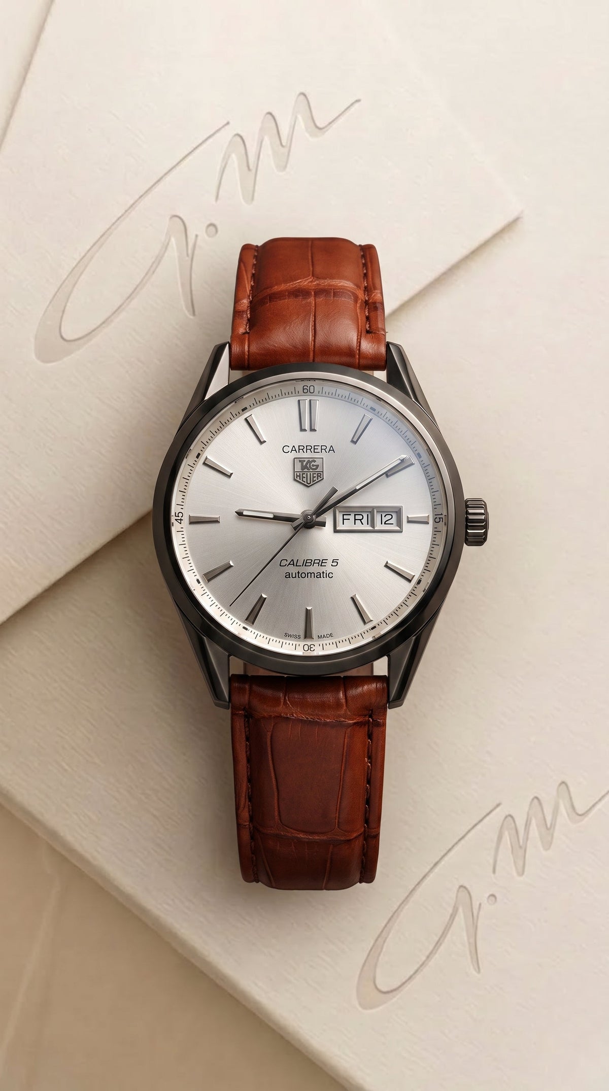 TAG Heuer Carrera Calibre 5 Men's Watch (Silver Dial & Brown Leather)