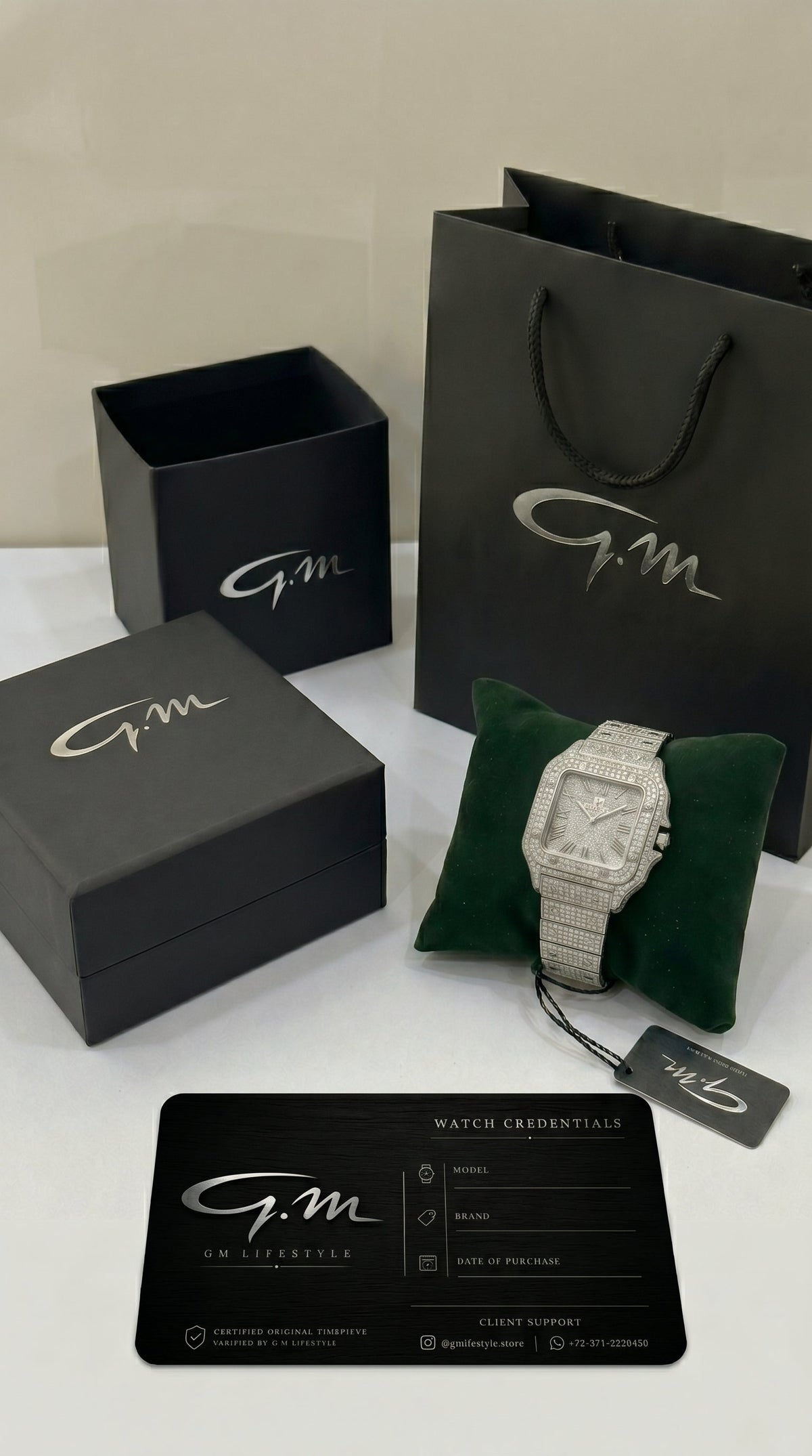 Noble "Iced-Out" Square Dial Fashion Watch – Full Rhinestone Silver-Tone Statement Timepiece - Light Weight